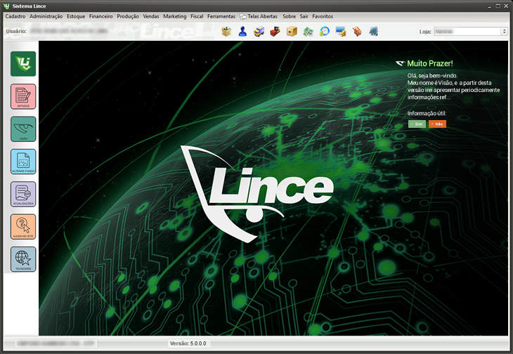 Tela do Sistema Lince